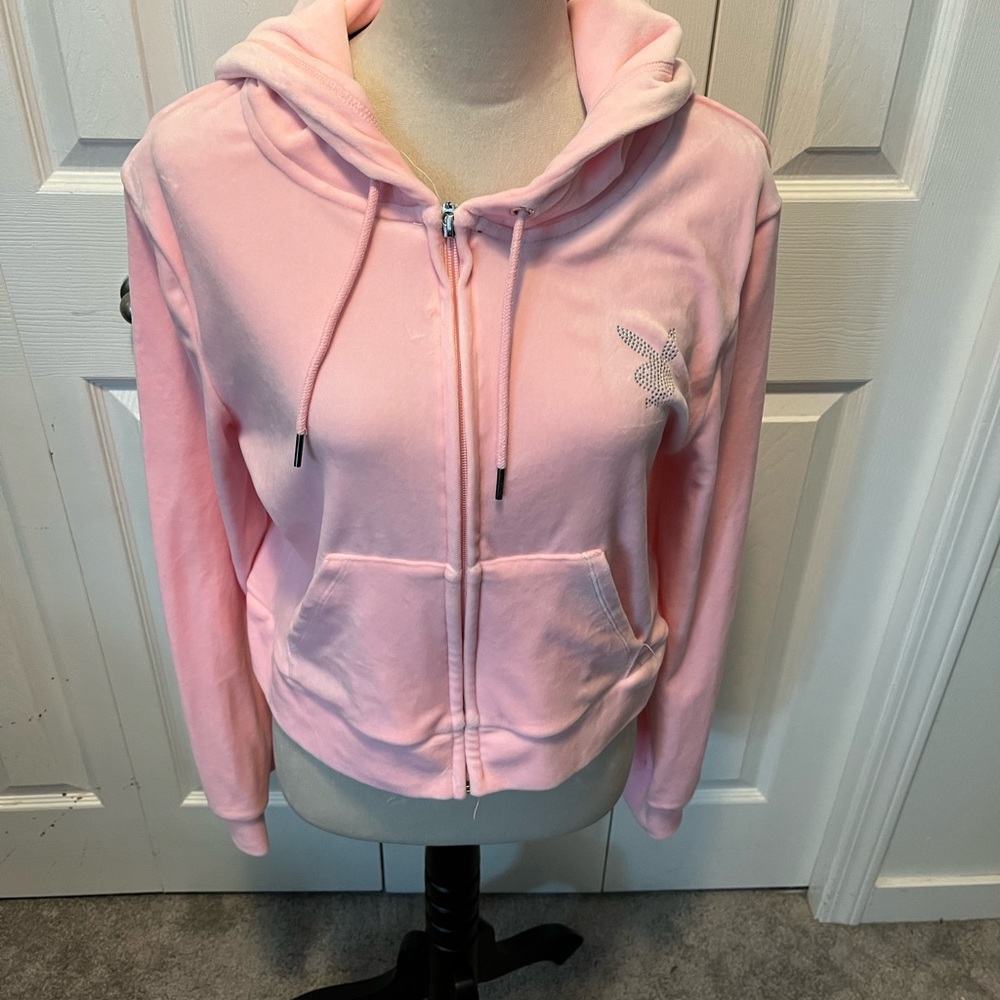 Playboy size L Pink Hoodie with Embellished Detail